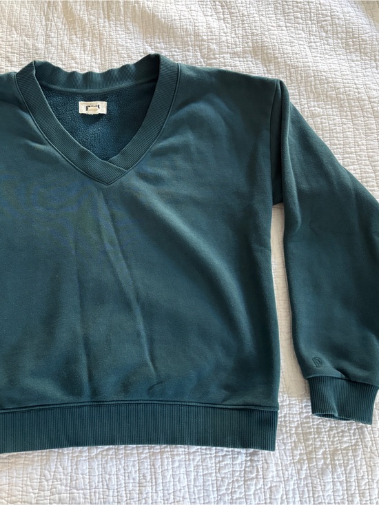 Pact Tops - Pact Fleece V-Neck Sweatshirt Teal - Size XS